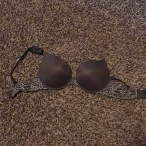 Gray lace bra